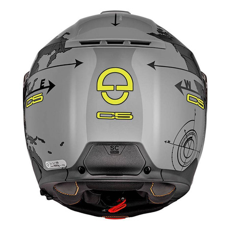 Kask motocyklowy SCHUBERTH C5 ECE GLOBE GREY szary czarny żółty fluo