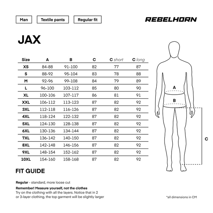 Spodnie tekstylne motocyklowe Rebelhorn JAX czarny