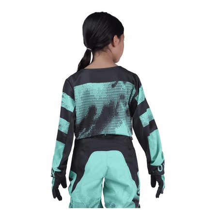 Bluza motocyklowa cross dziecięca FOX JUNIOR 180 KAIROS TURQUOISE czarny zielony niebieski