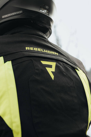 Kurtka motocyklowa tekstylna Rebelhorn HARDY II czarny-żółty fluo