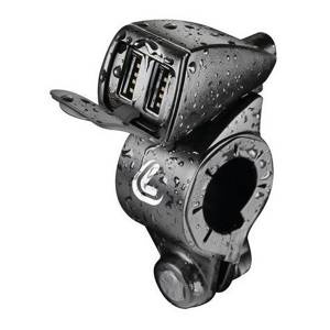 LAMPA Usb-Fix Trek, podwójna, wodoodporna ładowarka USB mocowana na kierownicy - Ultra Fast Charge - 5400 mA - 12/24 V