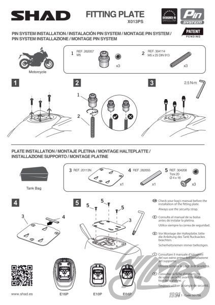 Mocowanie PIN System SHAD uchwyt na bak do Suzuki