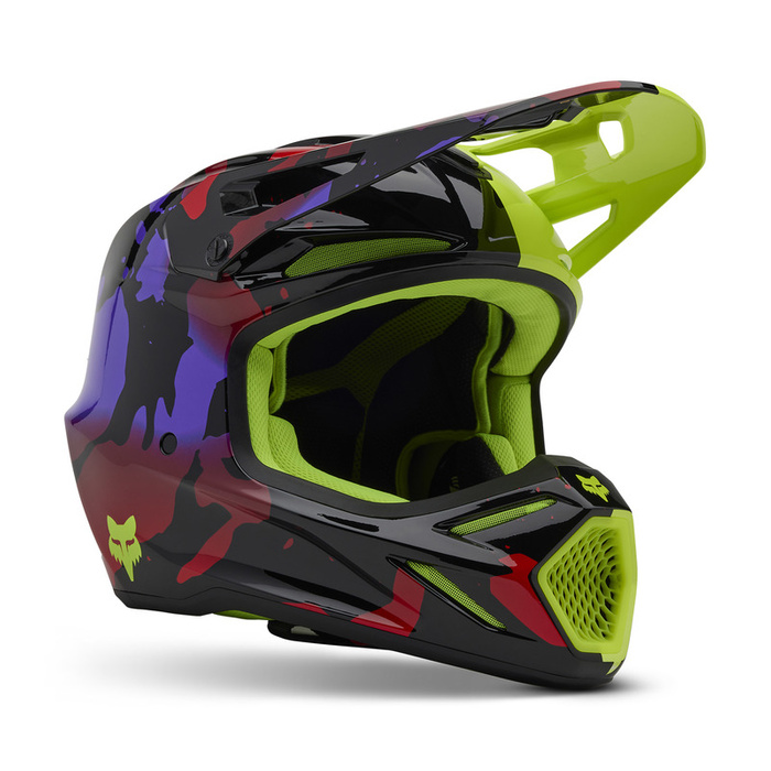 Kask motocyklowy FOX V3 Throttle Fluorescent Yellow