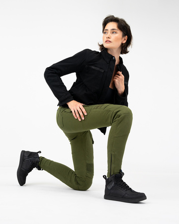 Damskie jeansy motocyklowe Shima GIRO 3.0 khaki