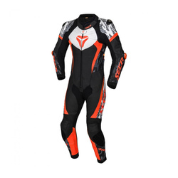 Kombinezon motocyklowy jednoczęściowy SECA SRS ONE FLUO RED czarny czerwony fluo biały