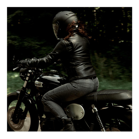 Damska kurtka motocyklowa skórzana ramoneska OZONE RAMONES czarna