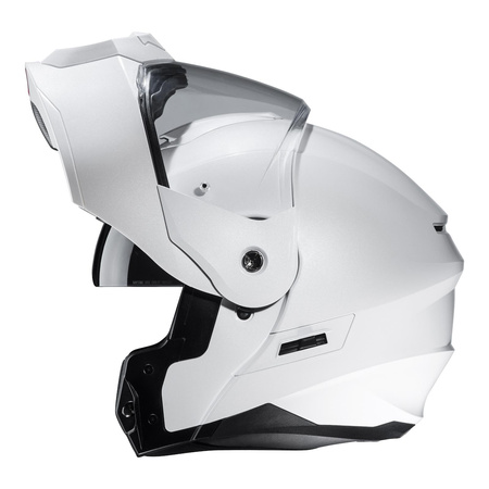 Kask motocyklowy szczękowy z daszkiem HJC C80 perłowy biały