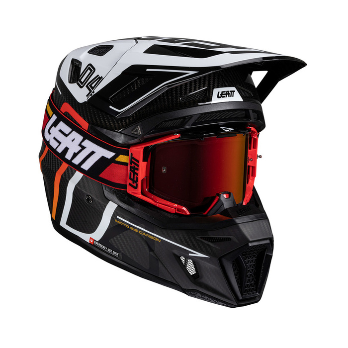 Kask z Goglami Leatt Kit Moto 9.5 Carbon/White V25