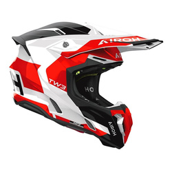 Kask cross AIROH TWIST 3 FANCY RED GLOSS czarny biały czerwony