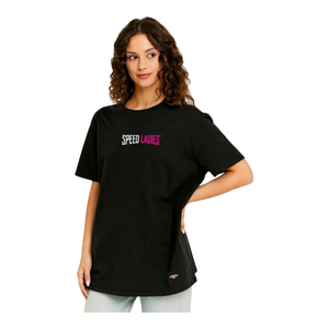 Koszulka codzienna T-shirt damski SPEED LADIES BLACK czarny różowy