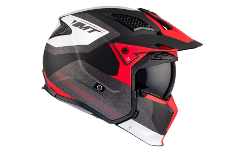 Kask motocyklowy MT STREETFIGHTER SV S TOTEM MATT PEARL RED czerwony szary czarny