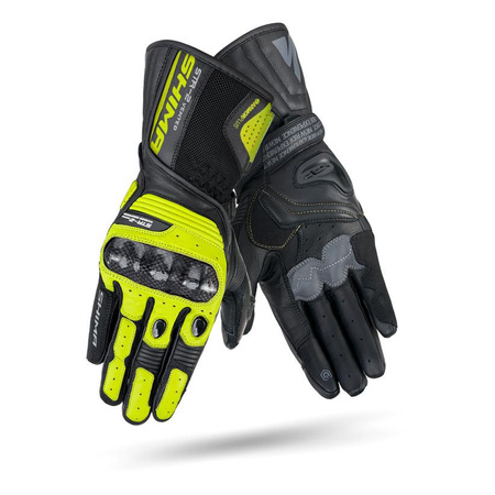 Rękawice motocyklowe skórzane sportowe Shima STR-2 VENT GLV fluo
