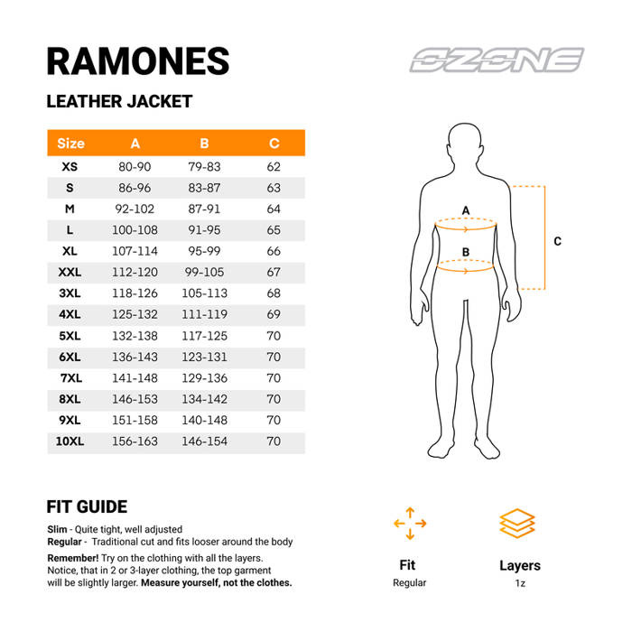 Kurtka motocyklowa skórzana ramoneska OZONE RAMONES czarna