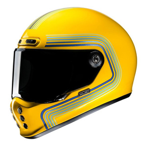 Kask motocyklowy integralny custom cruiser HJC V10 Foni żółty/szary