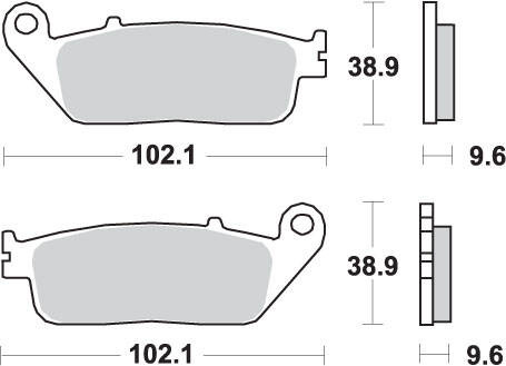 SBS KLOCKI HAMULCOWE KH196 STREET EXCEL SINTER KOLOR ZŁOTY PASUJE DO: HONDA CB 500, CTX 700, NC 750, VT 750, XL 600V, PRZÓD