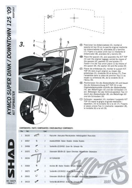 Stelaż kufra tylnego motocyklowego SHAD do Kymco Super Dink