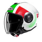 Kask motocyklowy otwarty HJC I40N Pyle biały/zielony