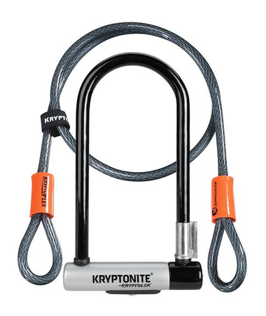 Zapięcie Motocyklowe KRYPTONITE Kryptolok Standard – U-Lock z Linką Stalową, 12,7/10 mm – Uniwersalny