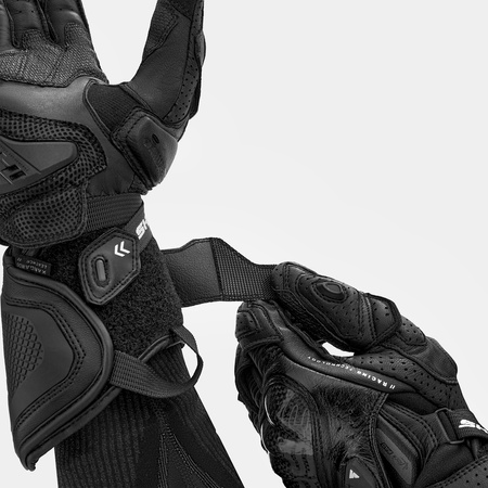 Rękawice motocyklowe sportowe skórzane Shima RS-3 czarny