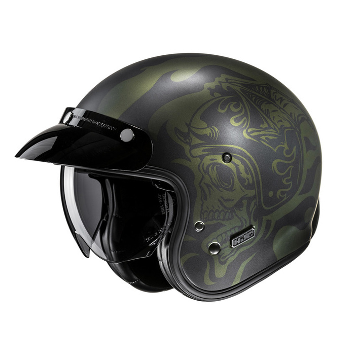 Kask motocyklowy otwarty HJC V31 Flame czarny