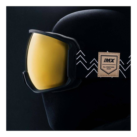 Gogle Snowboardowe IMX Peak Black Matt/Graphic Black - Szyba Podwójna Gold Irridium + Brown