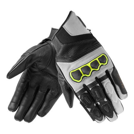 Rękawice motocyklowe miejskie Rebelhorn PATROL krótkie czarny-szary