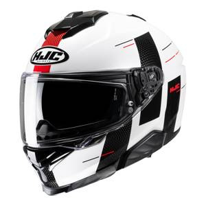 Kask motocyklowy integralny HJC I71 Peka biały/czarny/czerwony