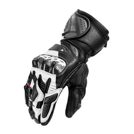 Rękawice motocyklowe sportowe skórzane Shima RS-3 biały