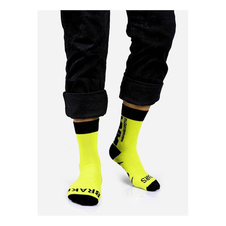 Skarpetki DAVCA YELLOW żółty fluo czarny