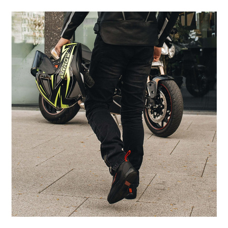 Jeansy motocyklowe OZONE HORNET II sprany czarne