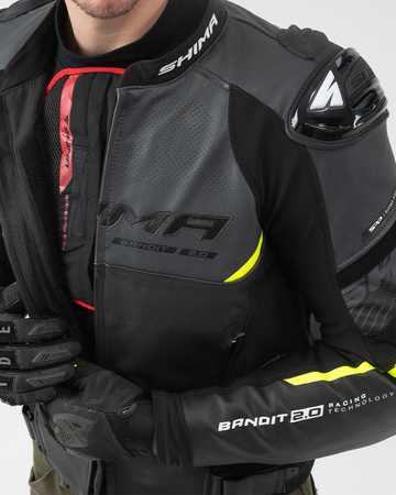 Kurtka motocyklowa sportowa/miejska skórzana Shima BANDIT 2.0 fluo