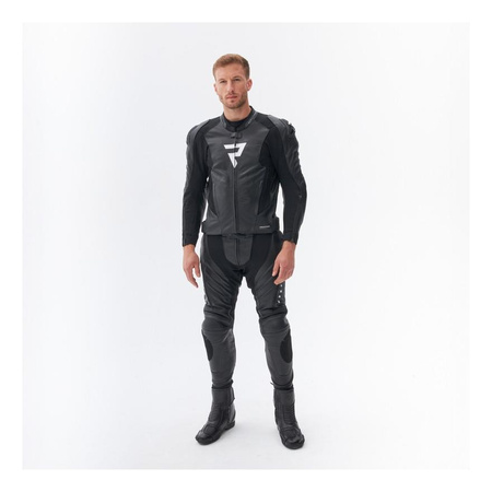Kurtka motocyklowa skórzana Rebelhorn VELOCE czarny-biały