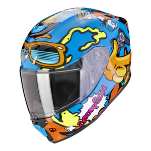 Kask motocyklowy SCORPION EXO-JNR FUN BLUE/ORANGE niebieski pomarańczowy