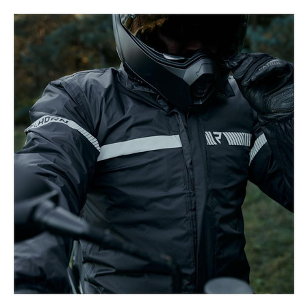 Kurtka przeciwdeszczowa odblaskowa motocyklowa Rebelhorn HORIZON czarny unisex