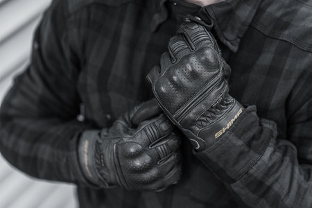 Rękawice motocyklowe turystyczne skórzane Shima AVIATOR czarny