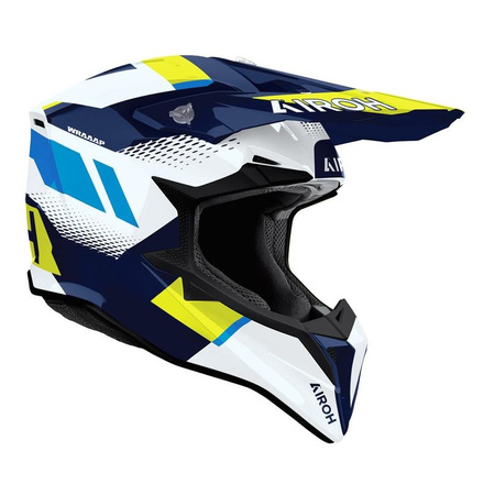 Kask cross AIROH WRAAAP VISION YELLOW BLUE GLOSS biały niebieski żółty