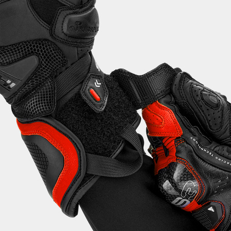 Rękawice motocyklowe SHIMA RS-3 RED FLUO czarny czerwony fluo