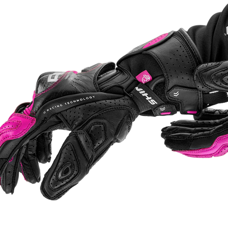 Rękawice motocyklowe damskie SHIMA RS-3 LADY PINK czarny różowy