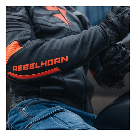 Kurtka motocyklowa skórzana Rebelhorn VANDAL czarny-czerwony