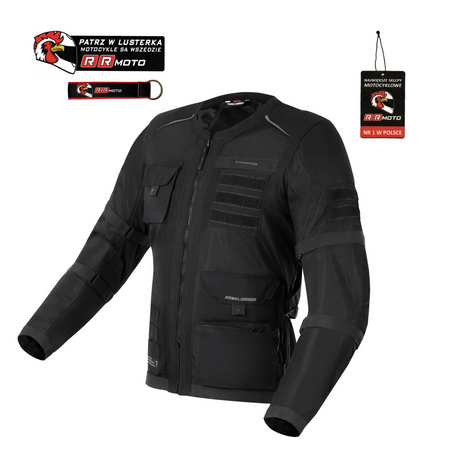 Kurtka motocyklowa tekstylna miejska Rebelhorn BRUTALE czarny