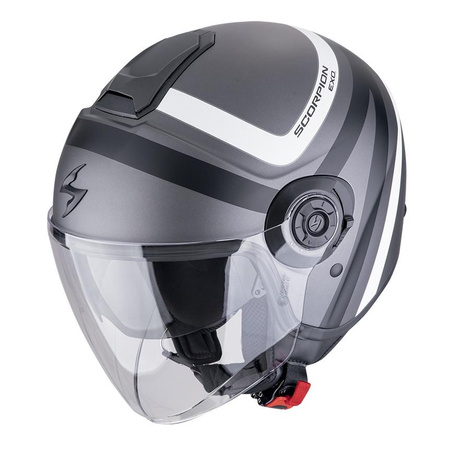 Kask motocyklowy otwarty SCORPION EXO-CITY II RIVA SILVER/BLACK/WHITE srebrny czarny biały
