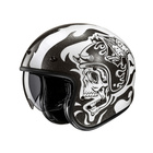 Kask motocyklowy otwarty HJC V31 Flame biały/czarny