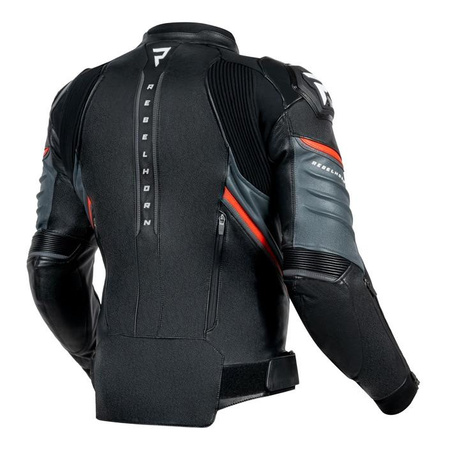 Kurtka motocyklowa skórzana sportowa/miejska Rebelhorn VELOCE czarny-szary-złoty