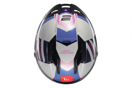 Kask motocyklowy MT STINGER 2 TRON WHITE/PINK/BLUE