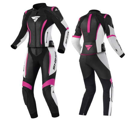 Kombinezon motocyklowy dwuczęściowy damski SHIMA MIURA 2.0 PINK czarny biały różowy