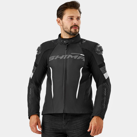 Kurtka motocyklowa tekstylna miejska/sportowa Shima SOLID 2.0 czarny/biały
