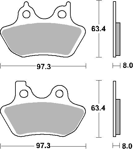 SBS KLOCKI HAMULCOWE KH400 STREET EXCEL/RACING SINTER KOLOR ZŁOTY