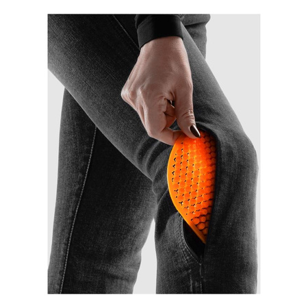 Jeansy motocyklowe damskie REBELHORN CLASSIC MONOLAYER LADY WASHED BLACK czarny