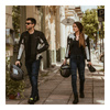 Damskie jeansy motocyklowe OZONE AGNESS II czarny sprany
