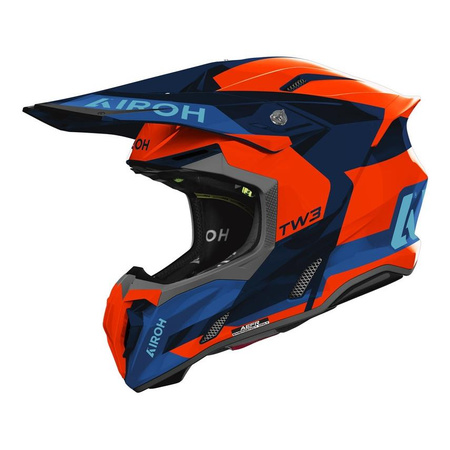 Kask cross AIROH TWIST 3 FANCY BLUE ORANGE GLOSS pomarańczowy fluo niebieski